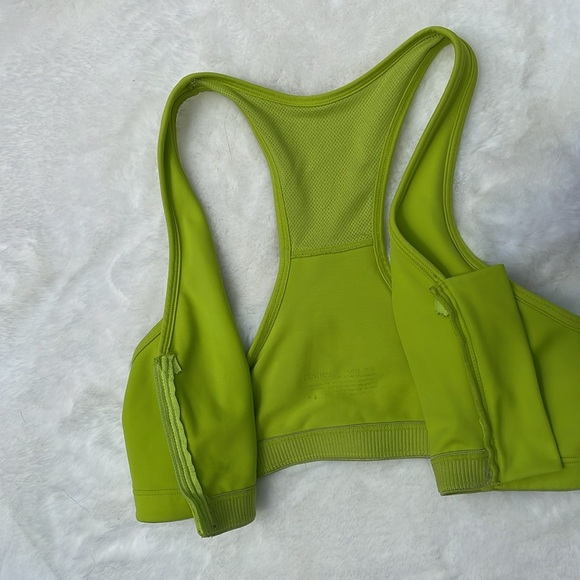 Hanes size medium neon green zip front sports bra - Picture 5 of 7